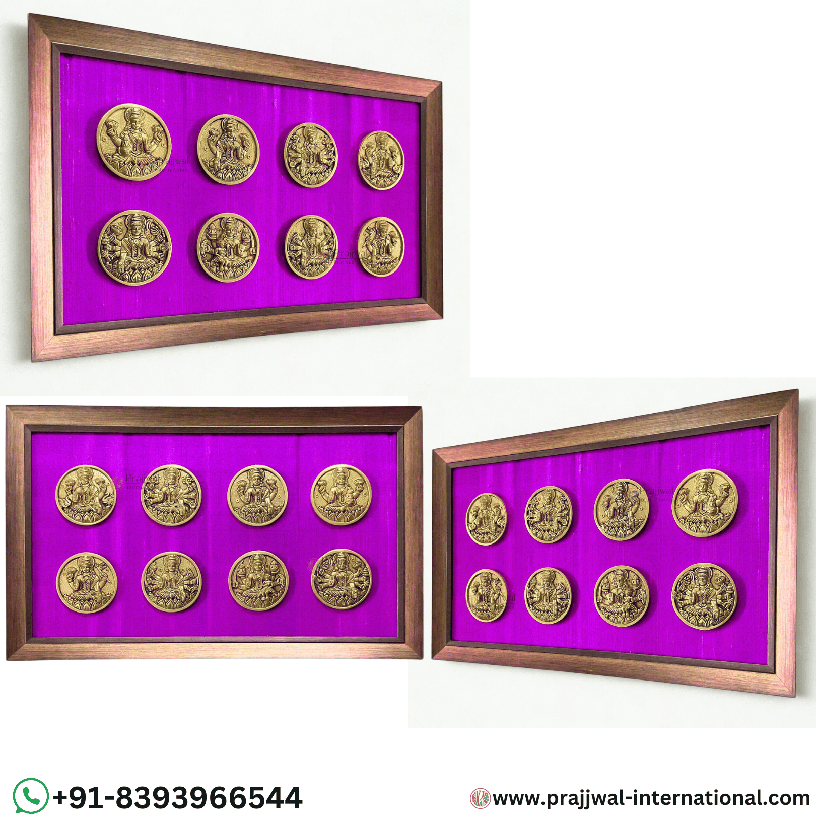Ashtalakshmi Brass Divine Wall Hanging with Frame