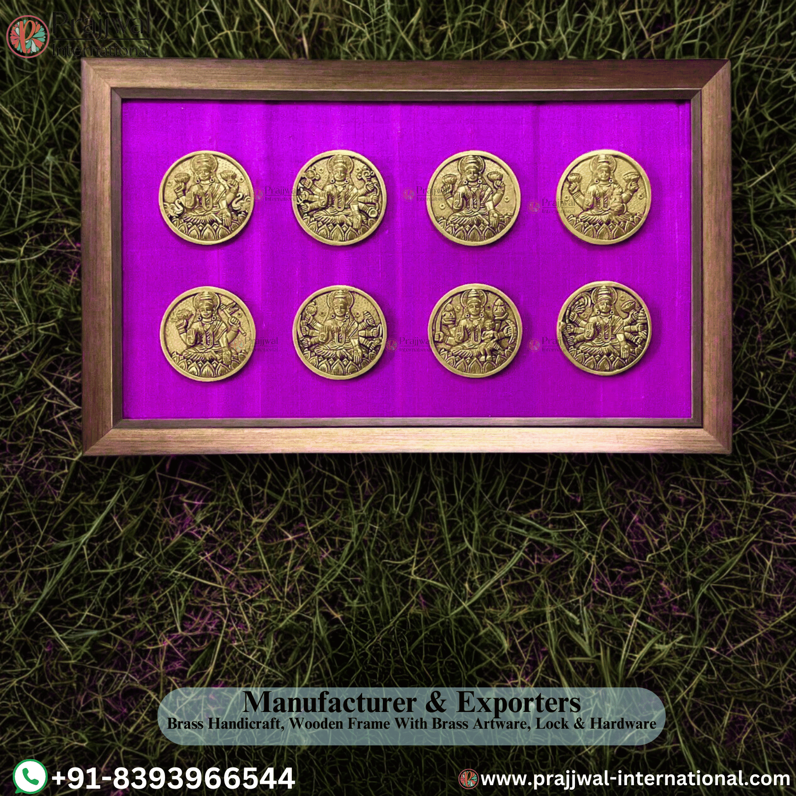 Ashtalakshmi Brass Divine Wall Hanging with Frame