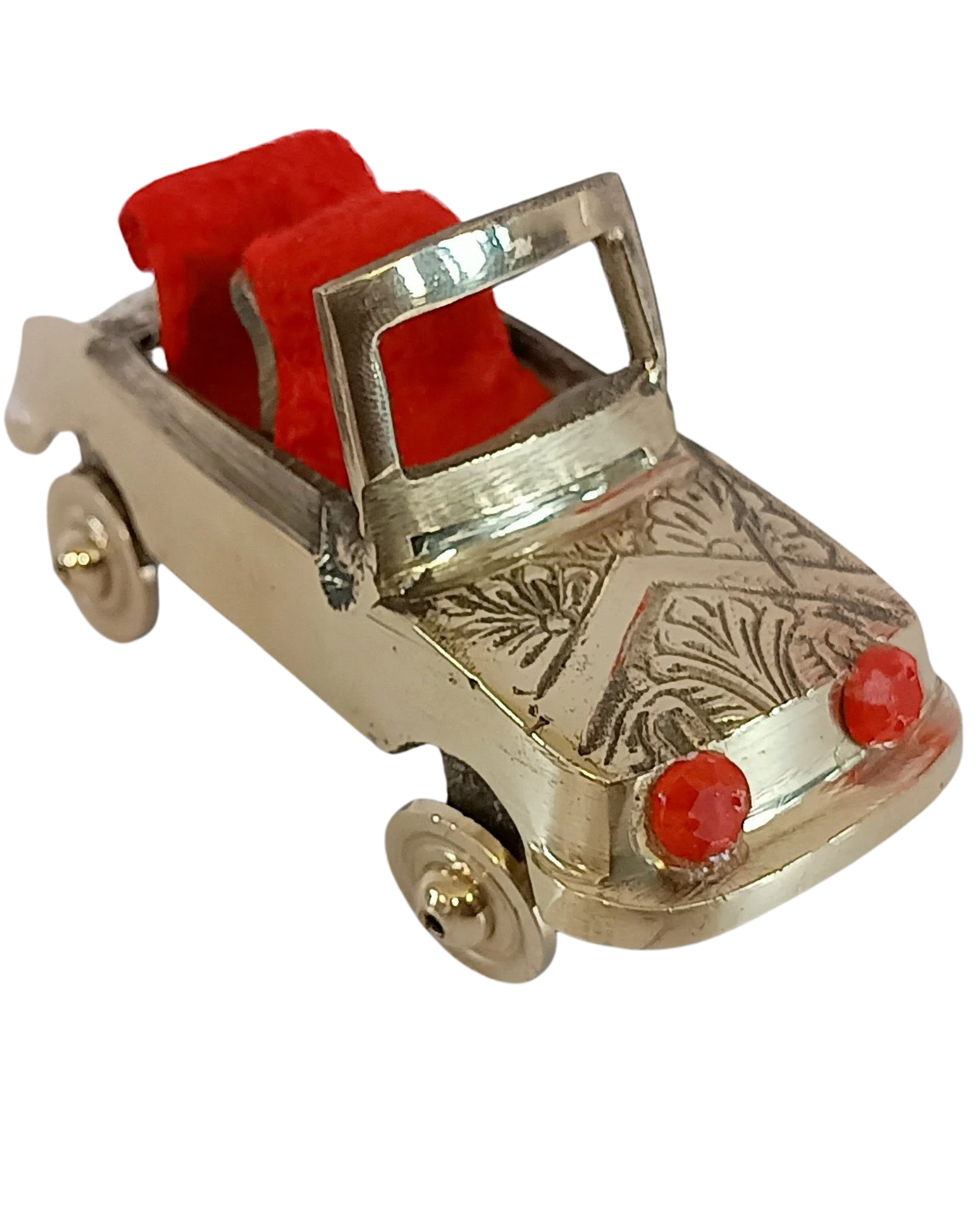 Handmade Brass Miniature Open Car | Vintage Metal Toy for Home Décor | Pure Brass Dollhouse Collectible