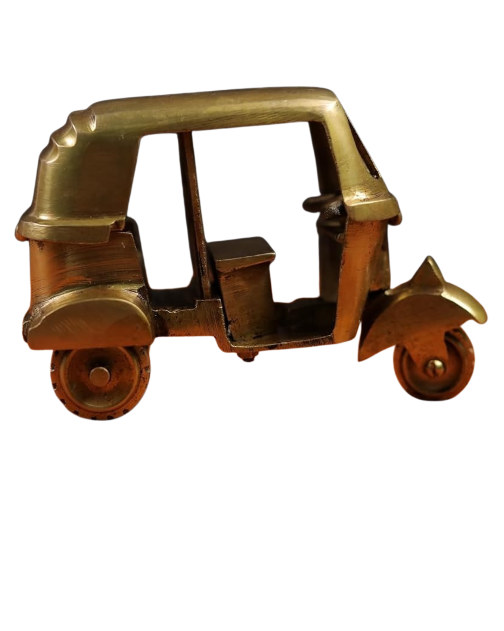 Brass Auto Rickshaw Showpiece | Handmade Indian Tuk-Tuk Miniature | Decorative Brass Auto Figurine for Home & Office Decor (14 x 8 x 7 cm, 640 g)