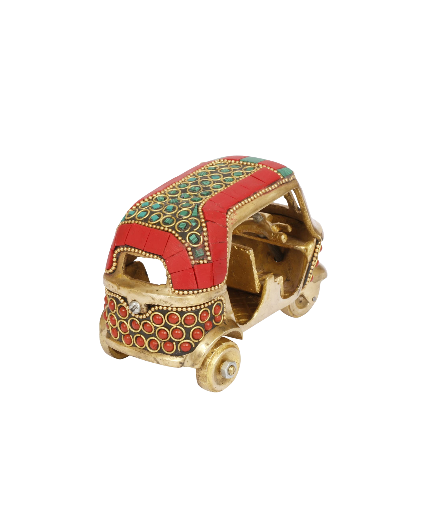 Brass Auto Rickshaw | Handcrafted Indian Miniature Tuk Tuk | #PISS-2662