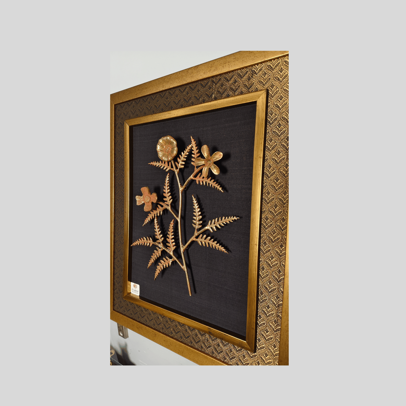 Brass 14 Leaves and Flowers Wall Hanging Frame – 22x18 Inch | Handcrafted Brass Decorative Frame#PIF-1293