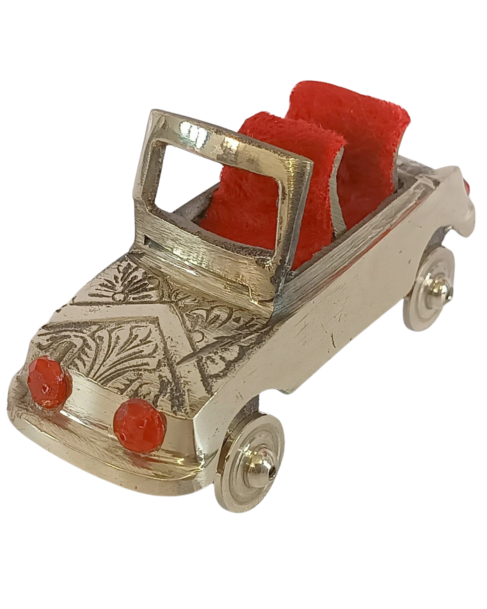 Handmade Brass Miniature Open Car | Vintage Metal Toy for Home Décor | Pure Brass Dollhouse Collectible