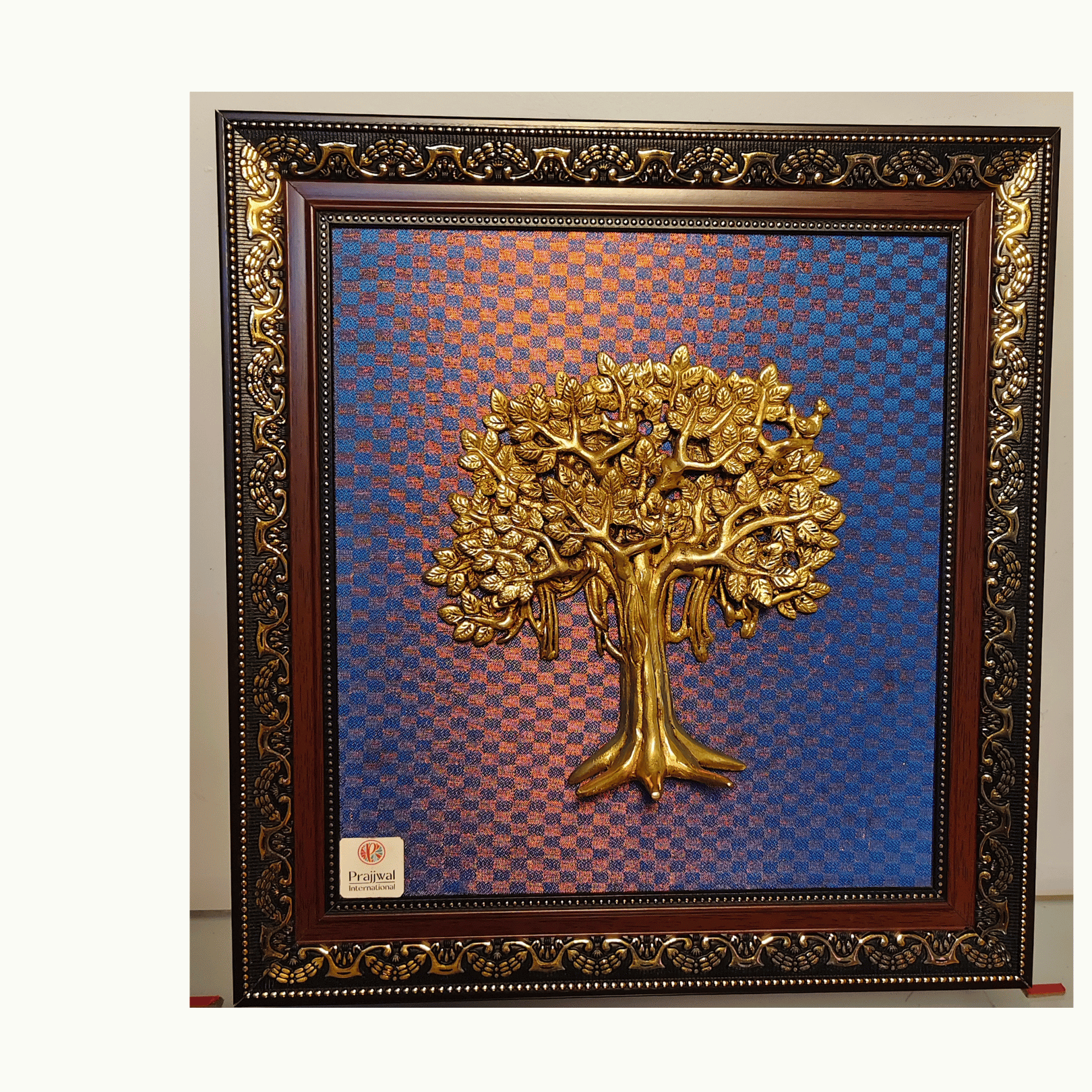 Brass Kalpavriksha Tree Wall Hanging Frame – 14x15 Inch | Handcrafted Brass Decorative Frame