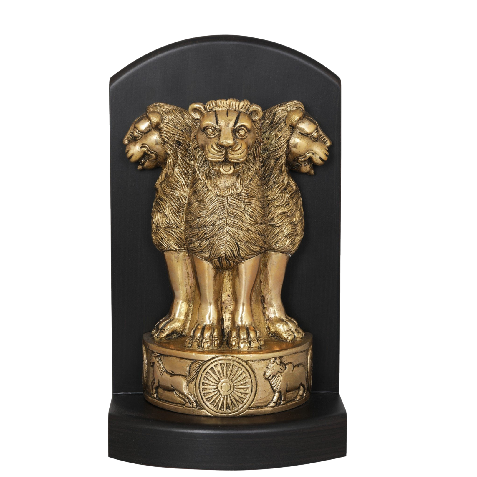 Regal Ashoka Stambh Brass Emblem on Frame | Decorative Collectible