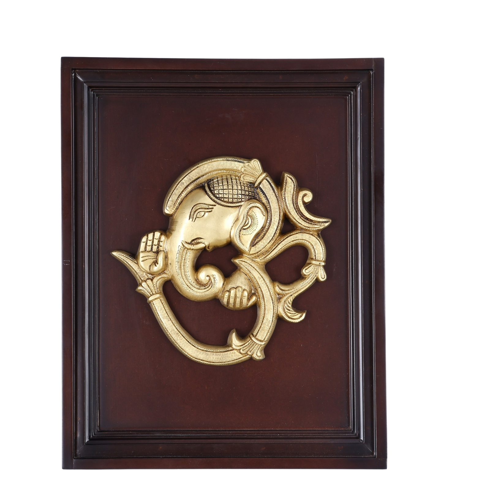 Golden Om Ganesha Plaque | Decorative Wall Hanging