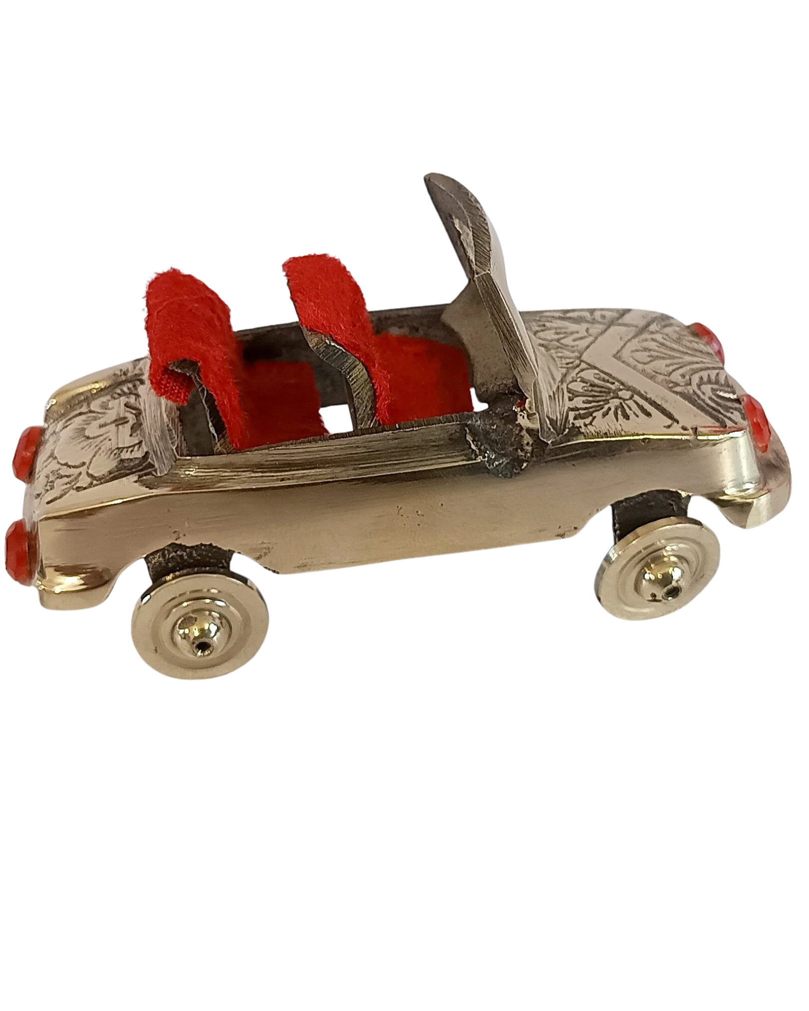Handmade Brass Miniature Open Car | Vintage Metal Toy for Home Décor | Pure Brass Dollhouse Collectible