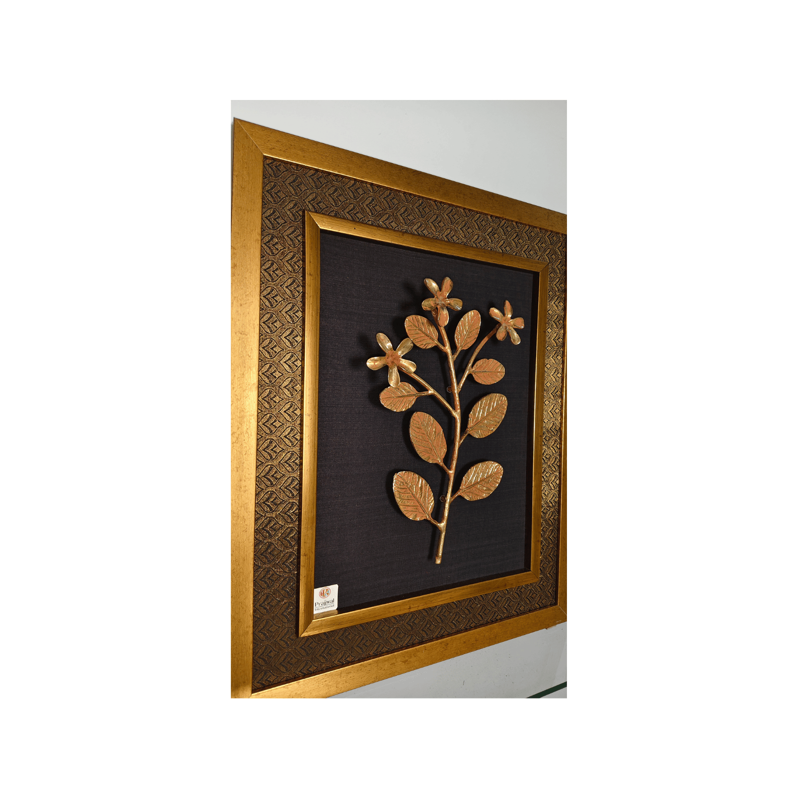 Brass 8 Leaves & Flower Wall Hanging Frame – 22x18 Inch | Handcrafted Brass Decorative Frame#PIF-1292