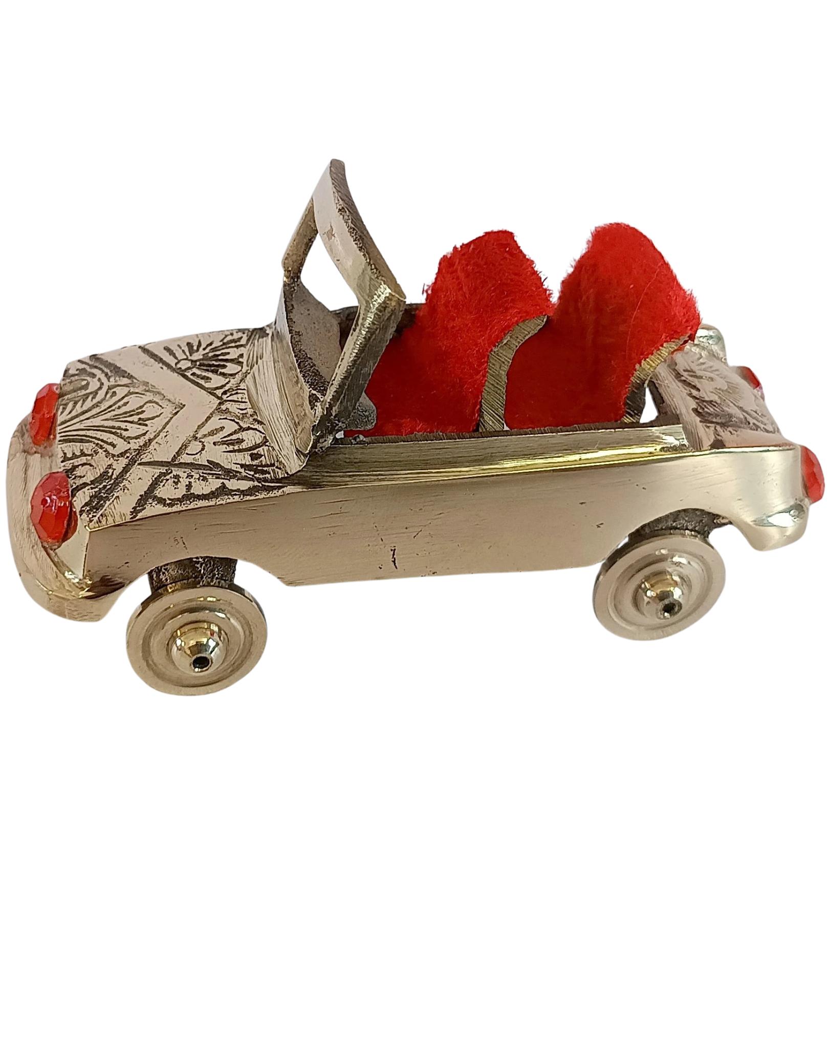 Handmade Brass Miniature Open Car | Vintage Metal Toy for Home Décor | Pure Brass Dollhouse Collectible