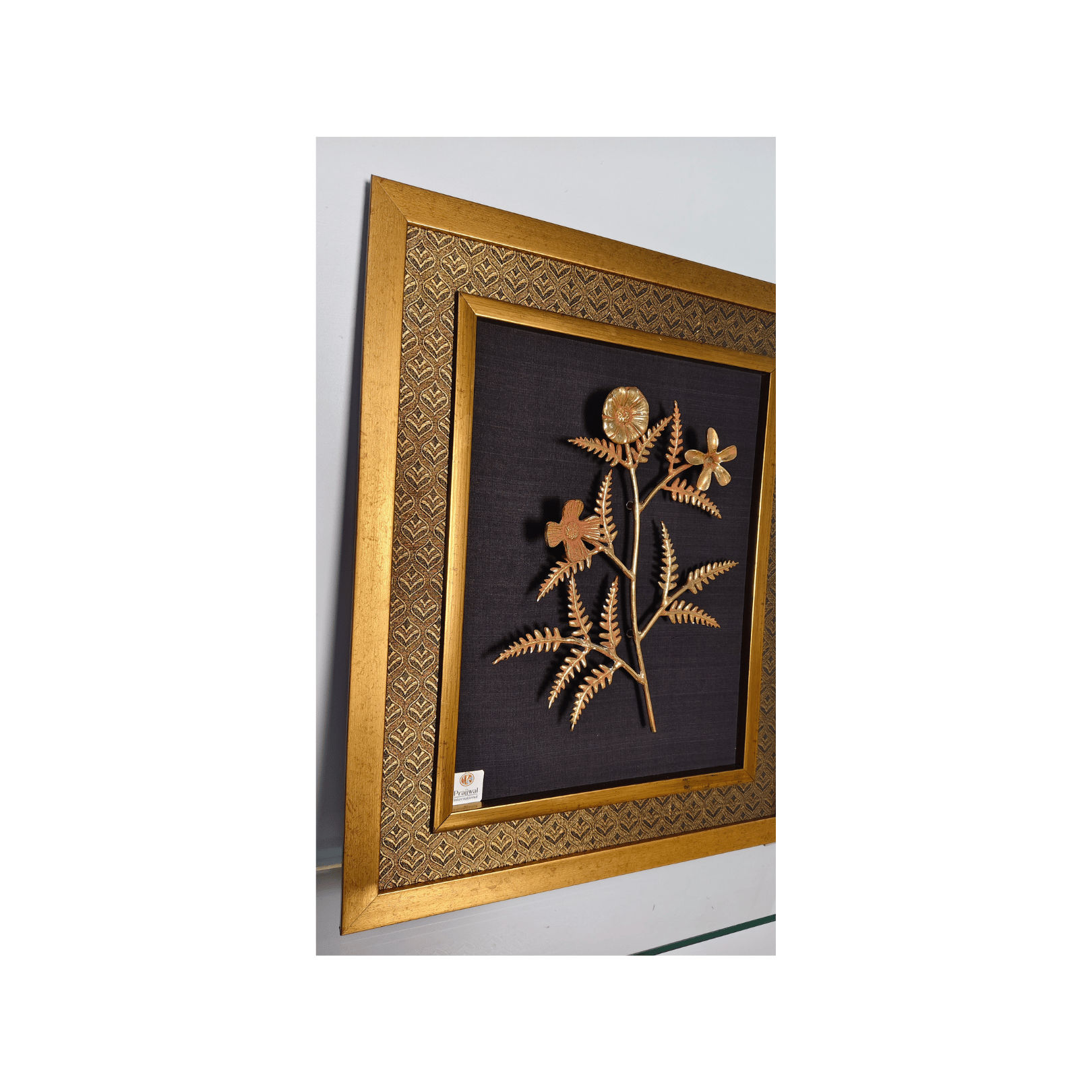 Brass 14 Leaves and Flowers Wall Hanging Frame – 22x18 Inch | Handcrafted Brass Decorative Frame#PIF-1293