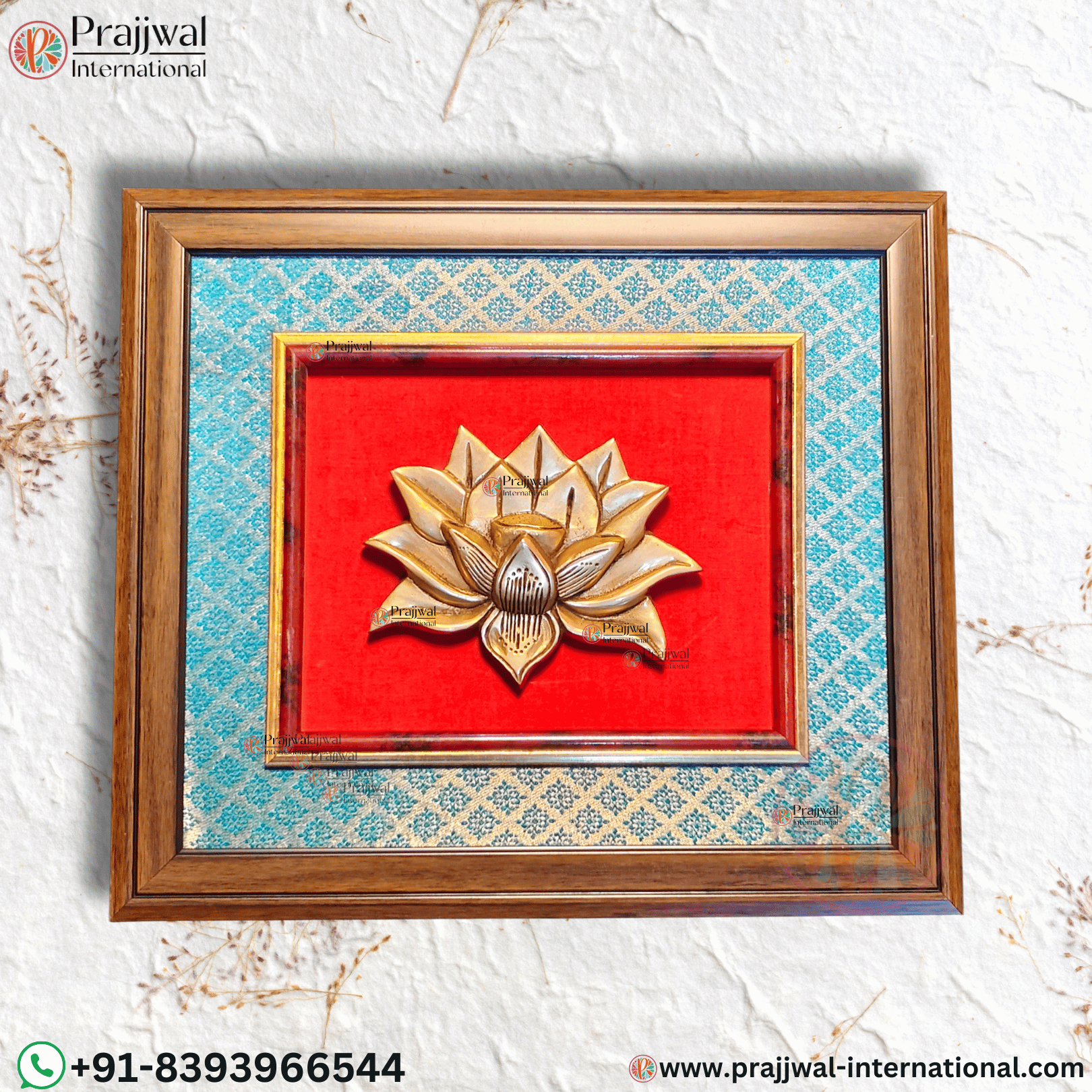 Brass Lotus Wall Hanging Frame