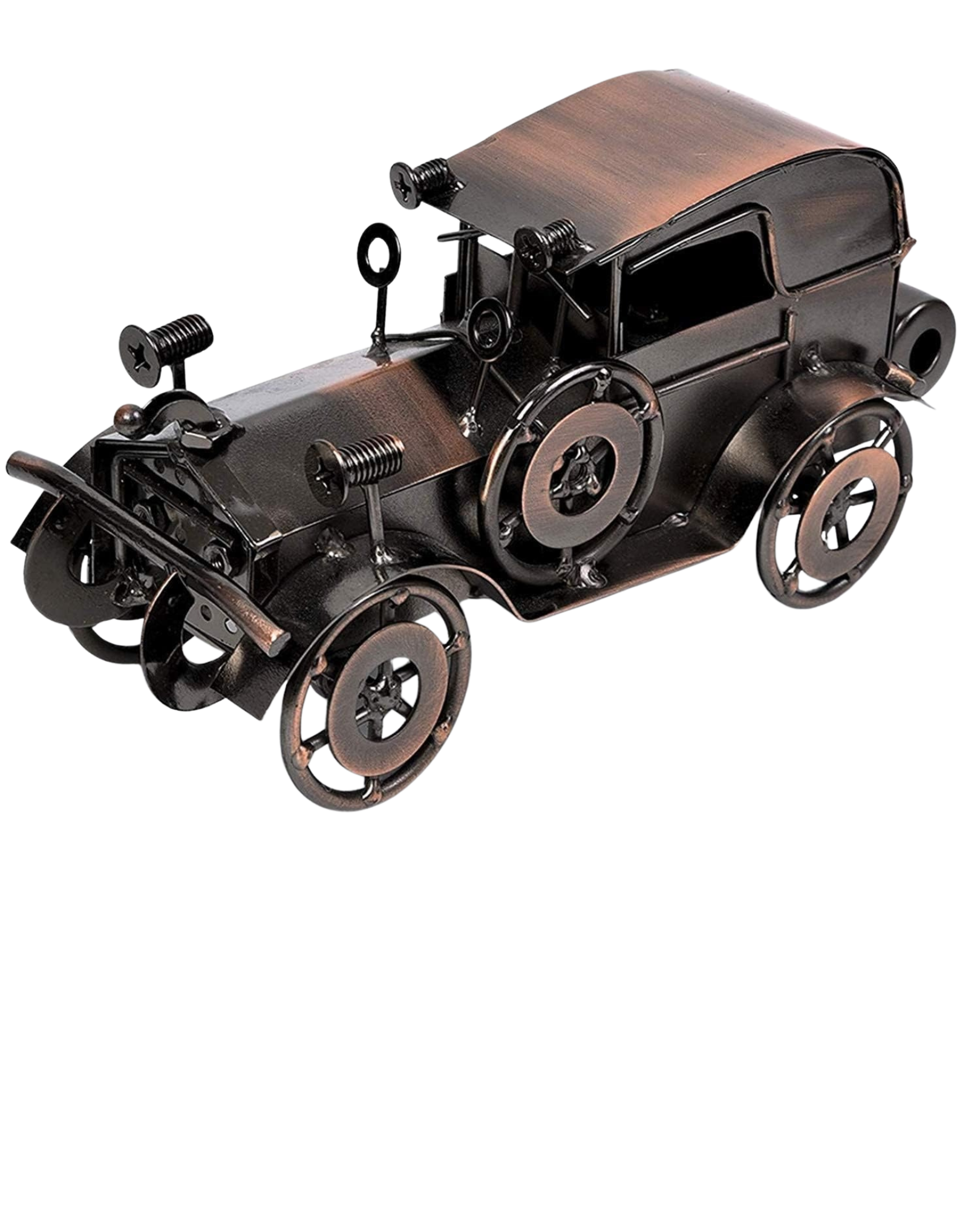 Vintage Metal Model Train Engine | Handcrafted Retro Steam Engine Showpiece | Antique Copper & Black Finish Decorative Display Piece for Home, Office & Gifts (20 x 9 x 13 cm)