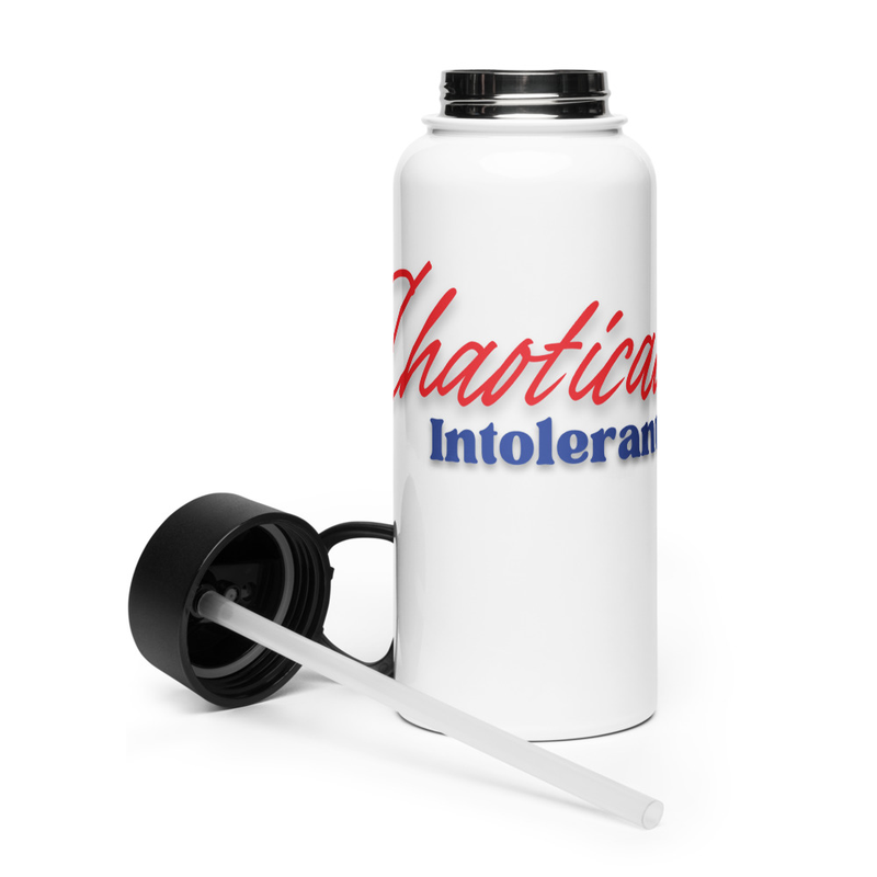 Full Logo Bottle With Straw