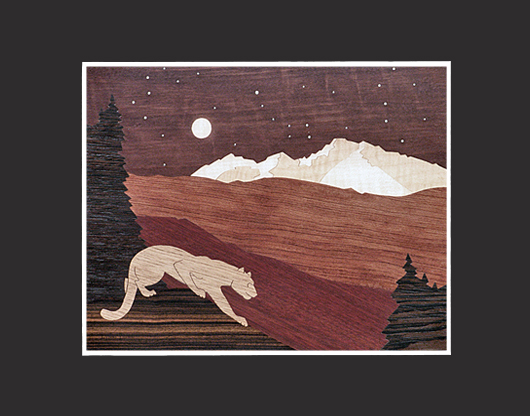 Cougar on the Hunt Matted Print