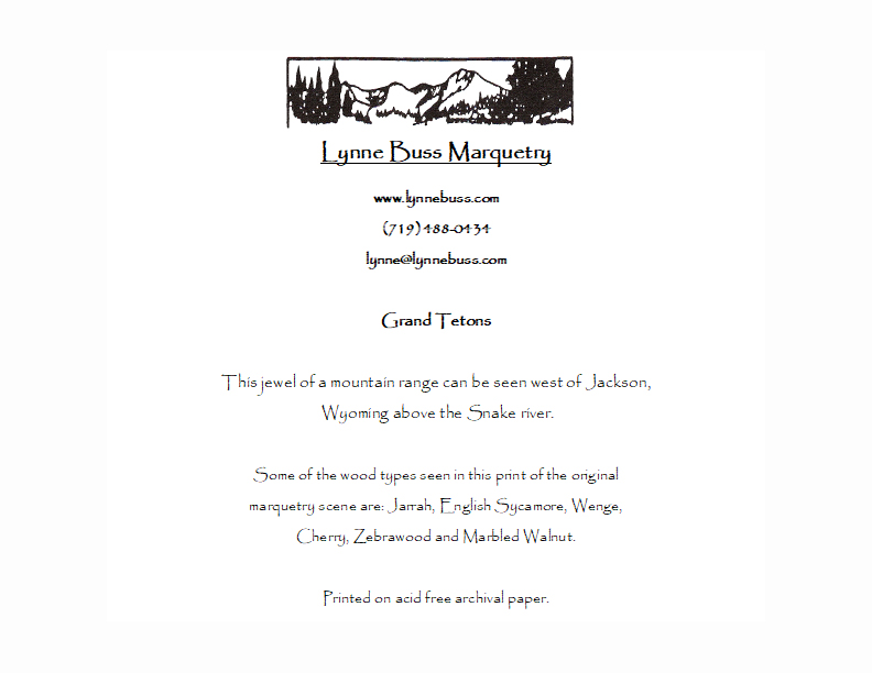 Grand Tetons Matted  Print