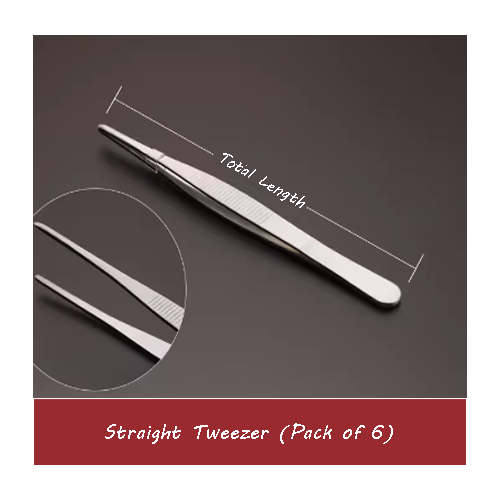 Pack of 6 "I" shape Tweezers