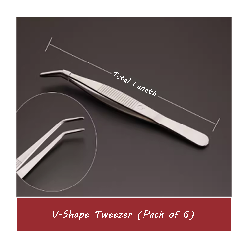 Pack of 6 "V" shape Tweezers