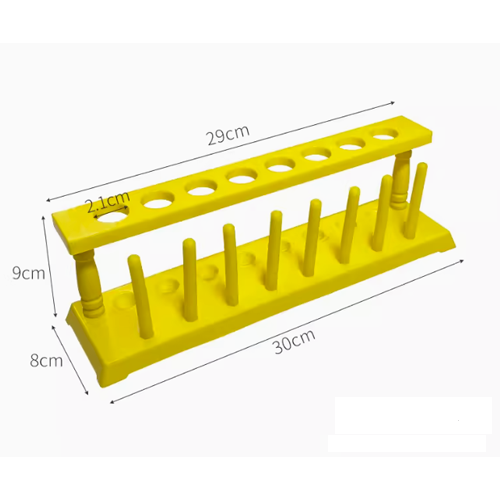 Pack of 6 pcs Yellow Plastic Test Tube Rack