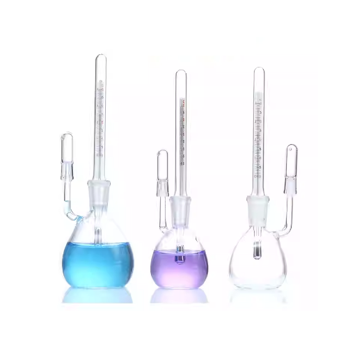 Glass Density bottle with thermometer