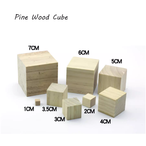 Pack of 10pcs Pine Wood Cube  