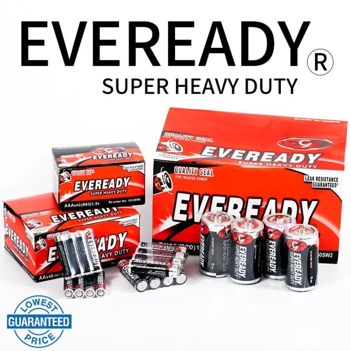 Eveready Heavy Duty Batteries Carbon Zinc Super Heavy Duty