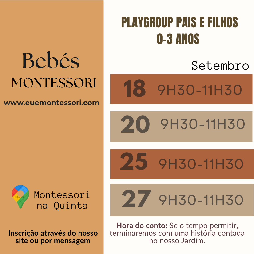 Playgroup Bebés Montessori (0-3 anos)