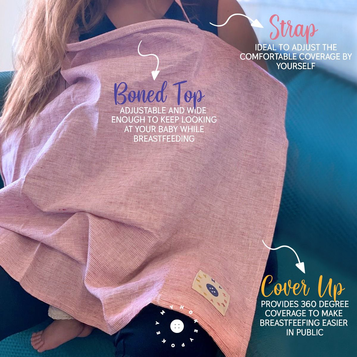 Plain Blue Nursing Cover