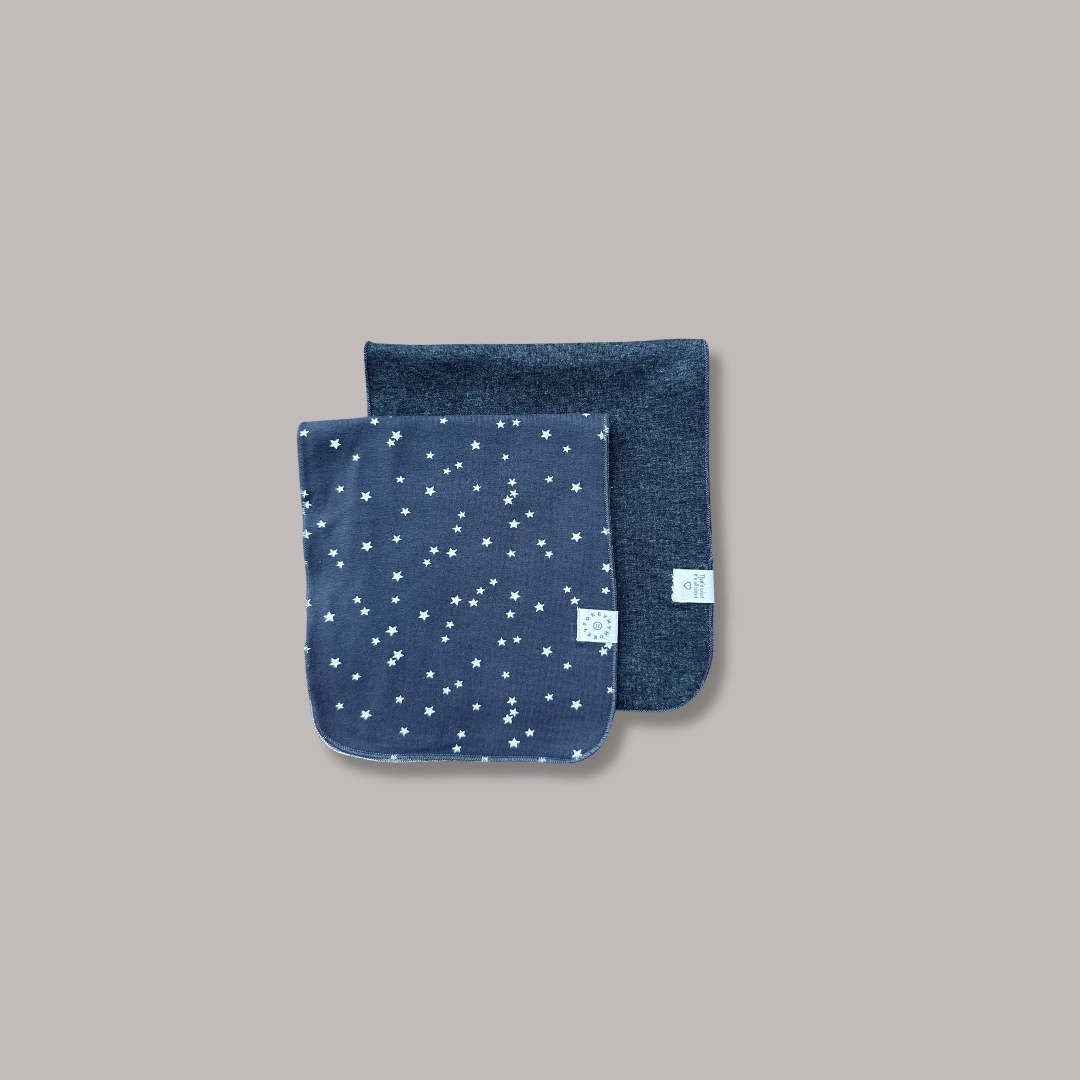 Charcoal Stars Burp Cloth Duo