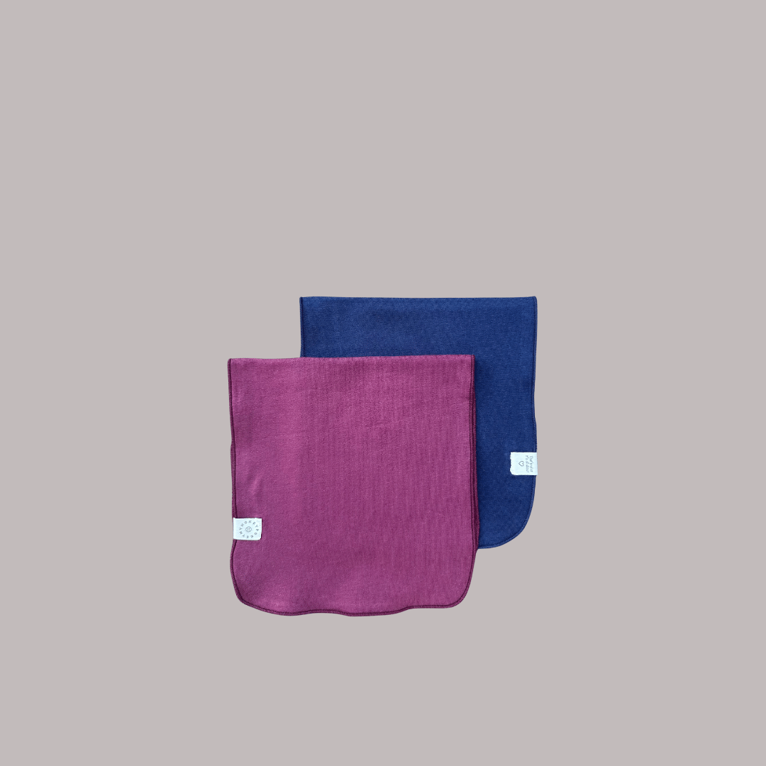 Beetroot Navy Burp Cloth Duo