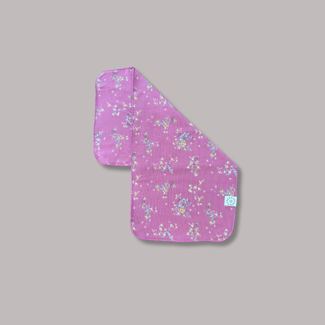 Charcoal Pink Floral Burp Cloth Duo