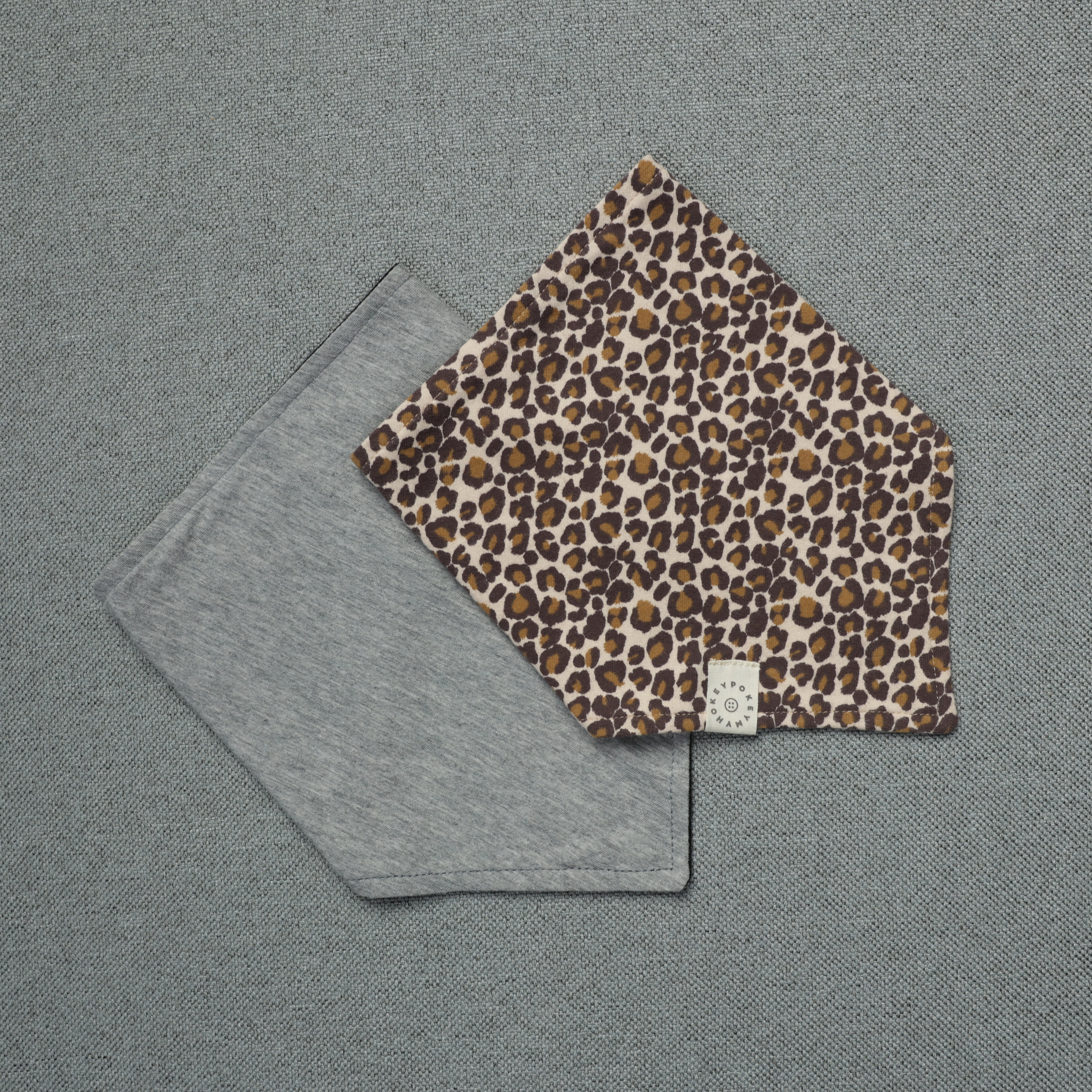 Ash Grey & Leopard Bib Set