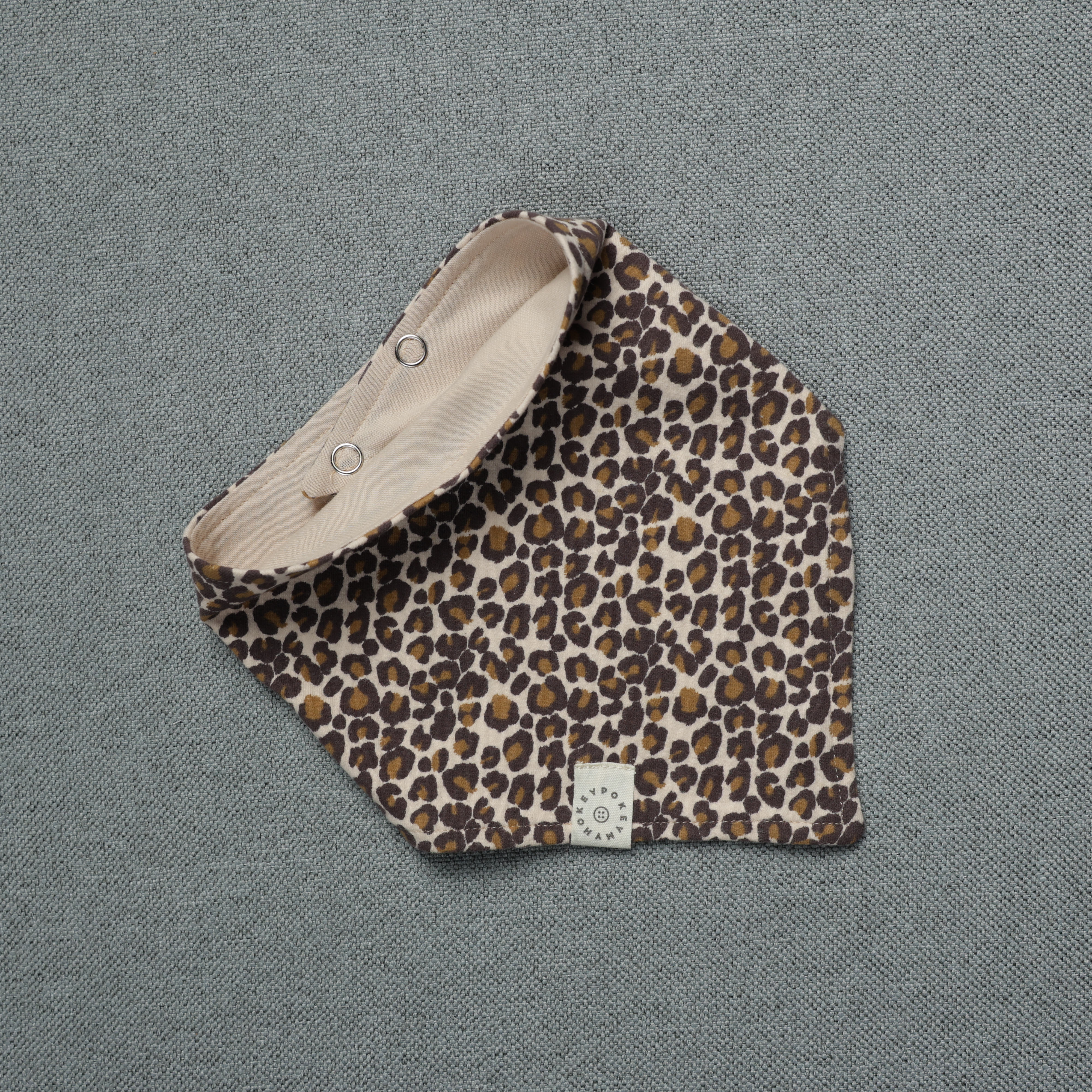 Ash Grey & Leopard Bib Set