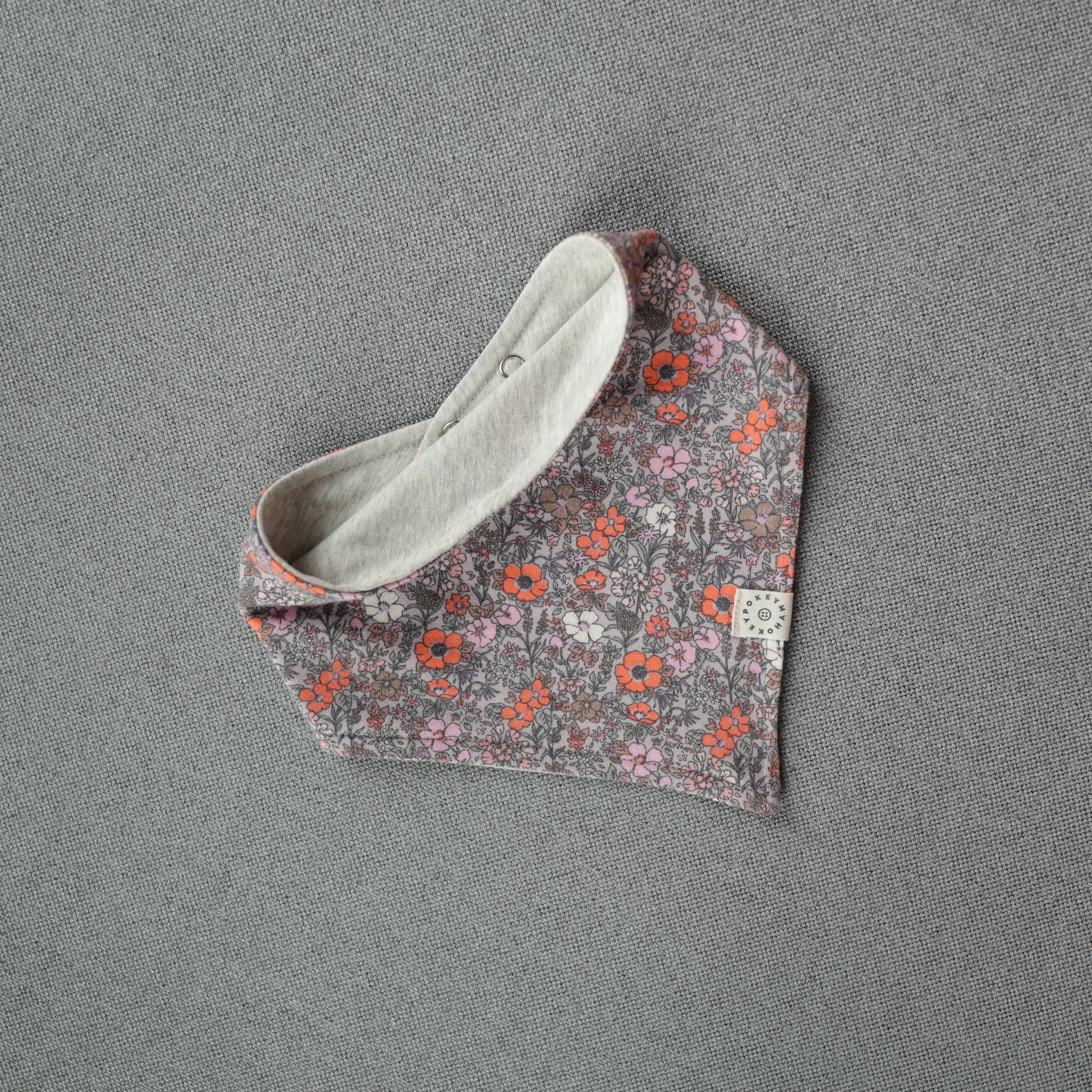 Ash Grey & Pink Bloom Bib Set