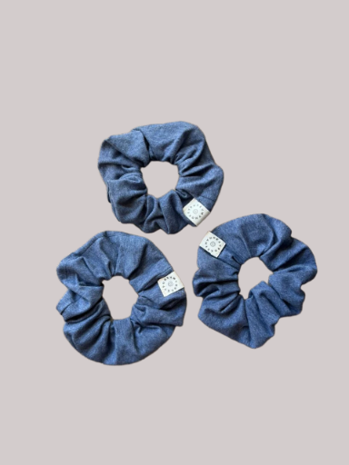 Blue Trio Scrunchie Set