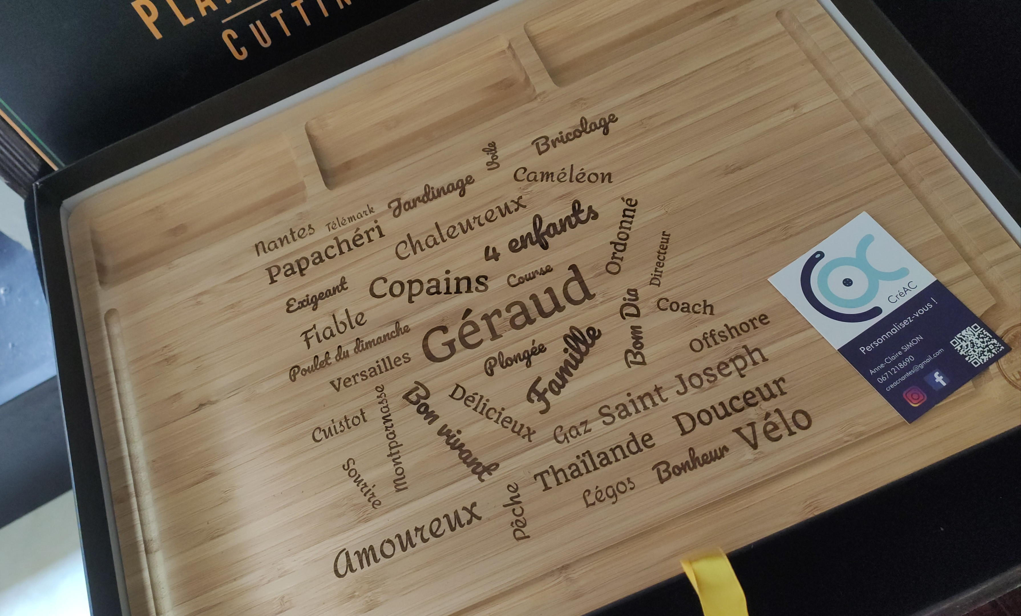 Planche bois gravée
