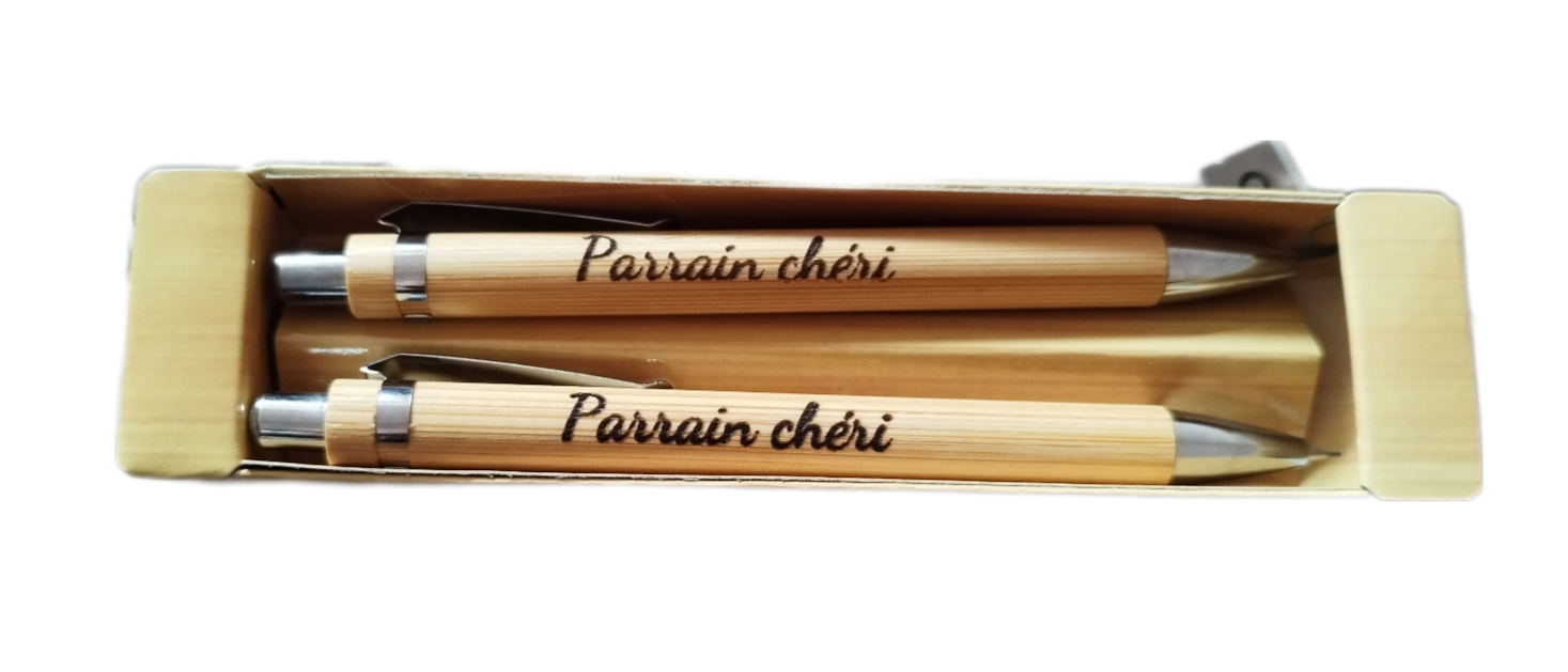 Duo de bic et critérium gravés avec un prénom 