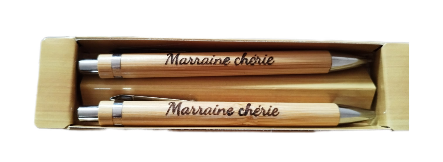 Duo de bic et critérium gravés avec un prénom 