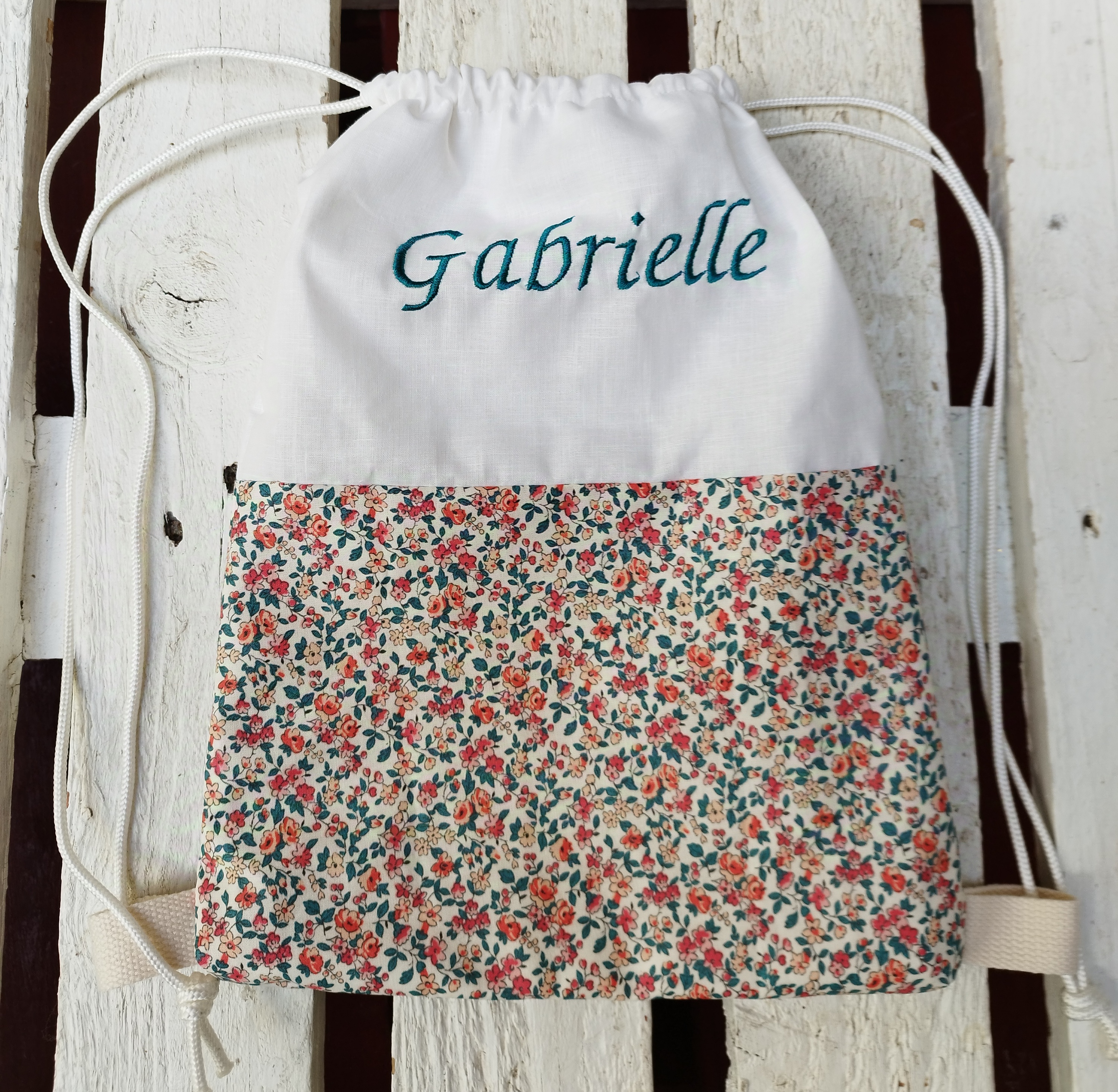Sac de naissance brodé, " fait main"
