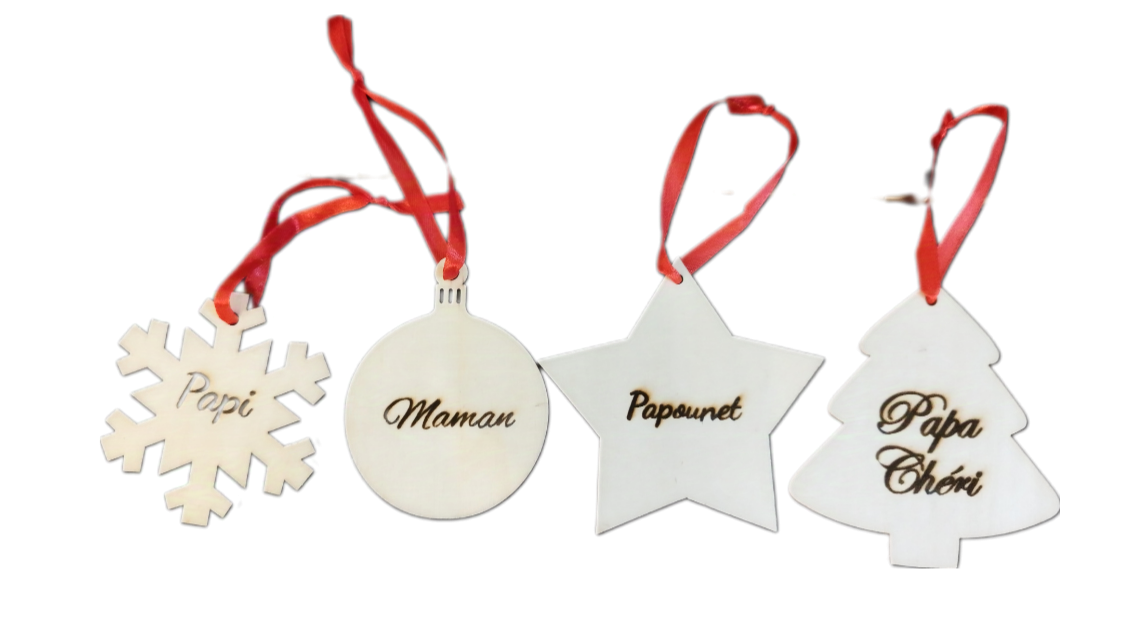 Suspension de Noël gravée et personnalisée 