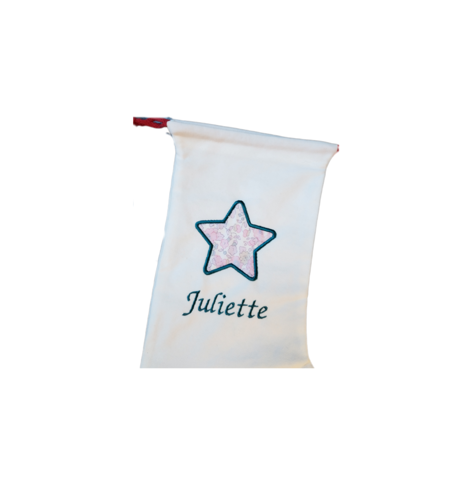 Botte de Noël brodée et personnalisée.