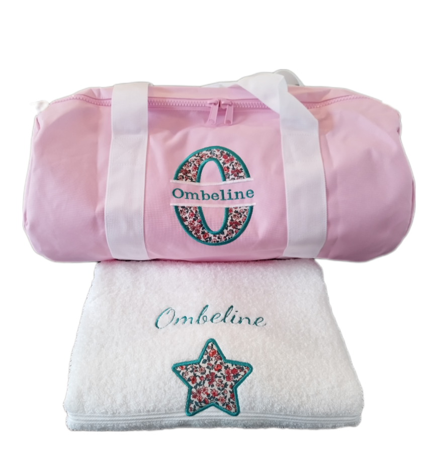 Kit naissance : grand sac polochon 20L et serviette de bain 