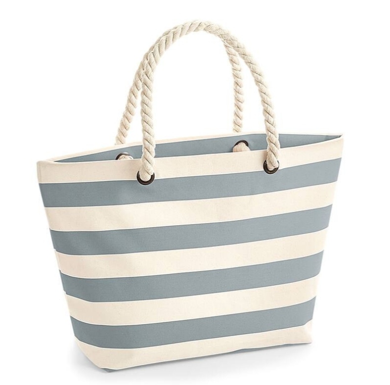 Grand sac de plage brodé avec pochette intérieure 