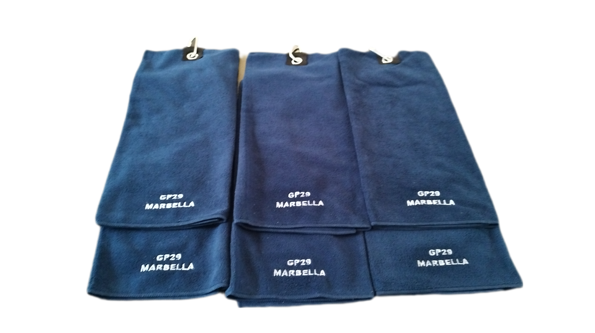 Serviette de golf avec mousqueton brodée et personnalisée