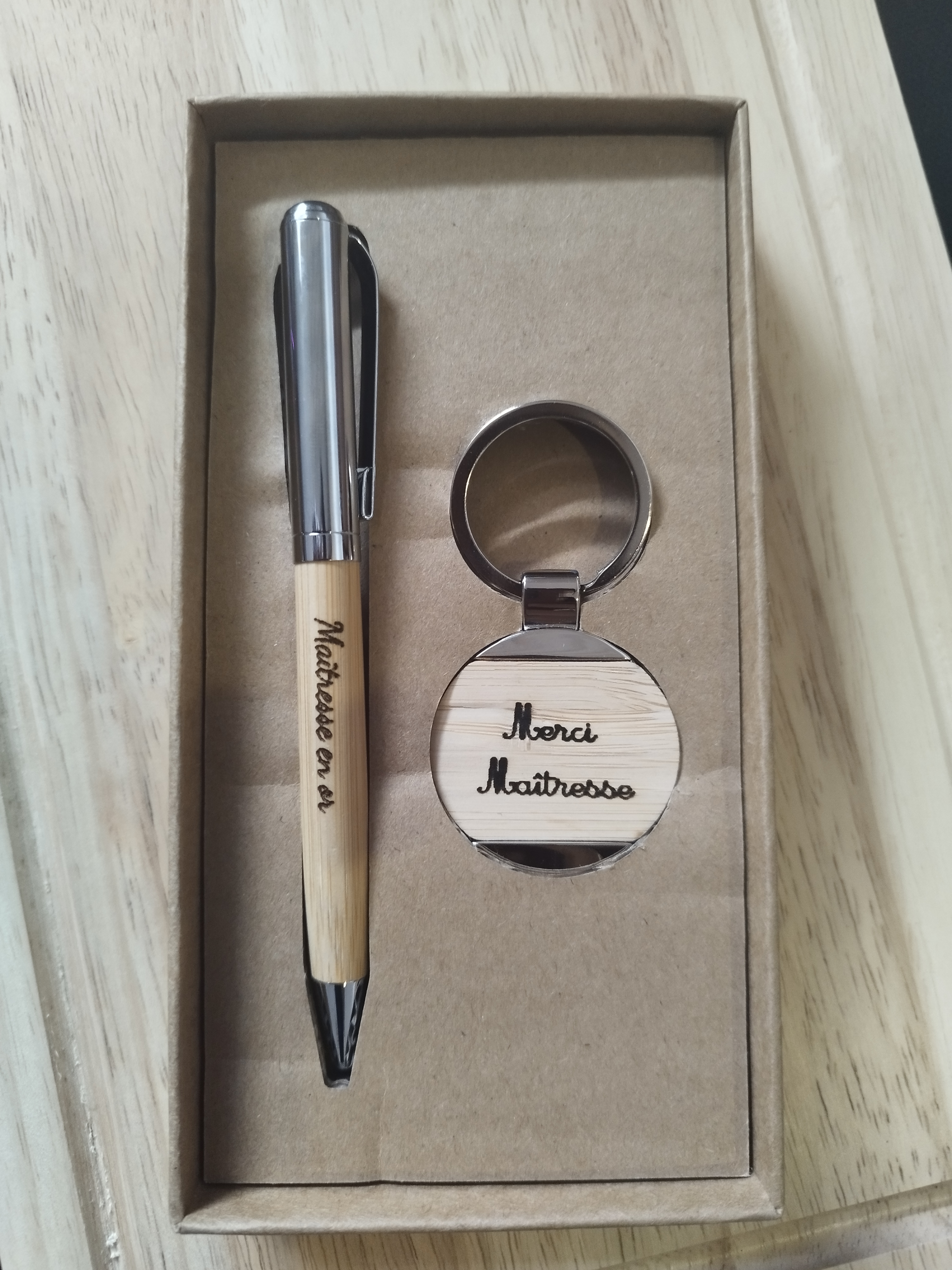 Kit bic et porte clef gravés