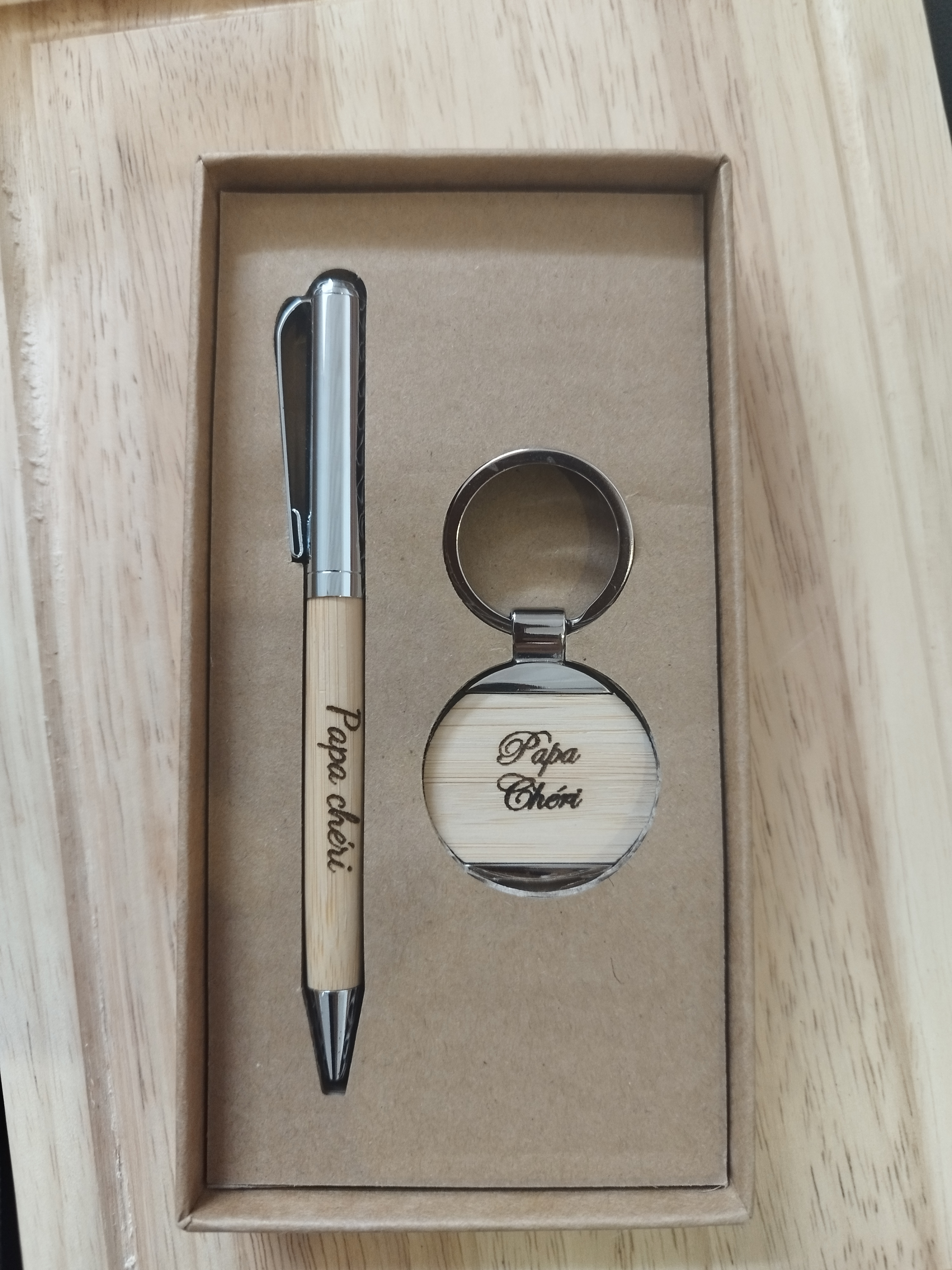 Kit bic et porte clef gravés