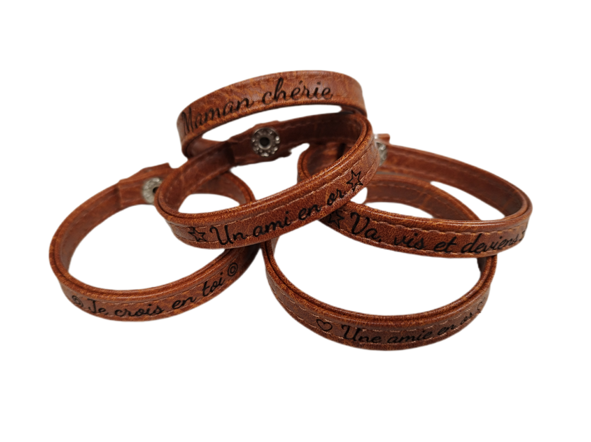 Bracelet en cuir gravé 