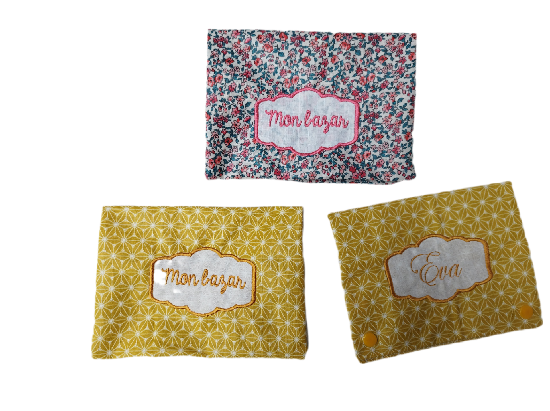 Pochette à bijoux, élastiques, pinces personnalisée 