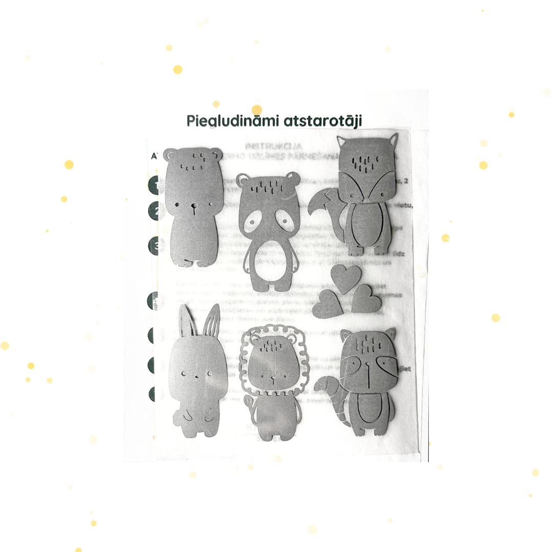 Piegludināmu atstarotāju komplekts- Dzīvnieku pulciņš