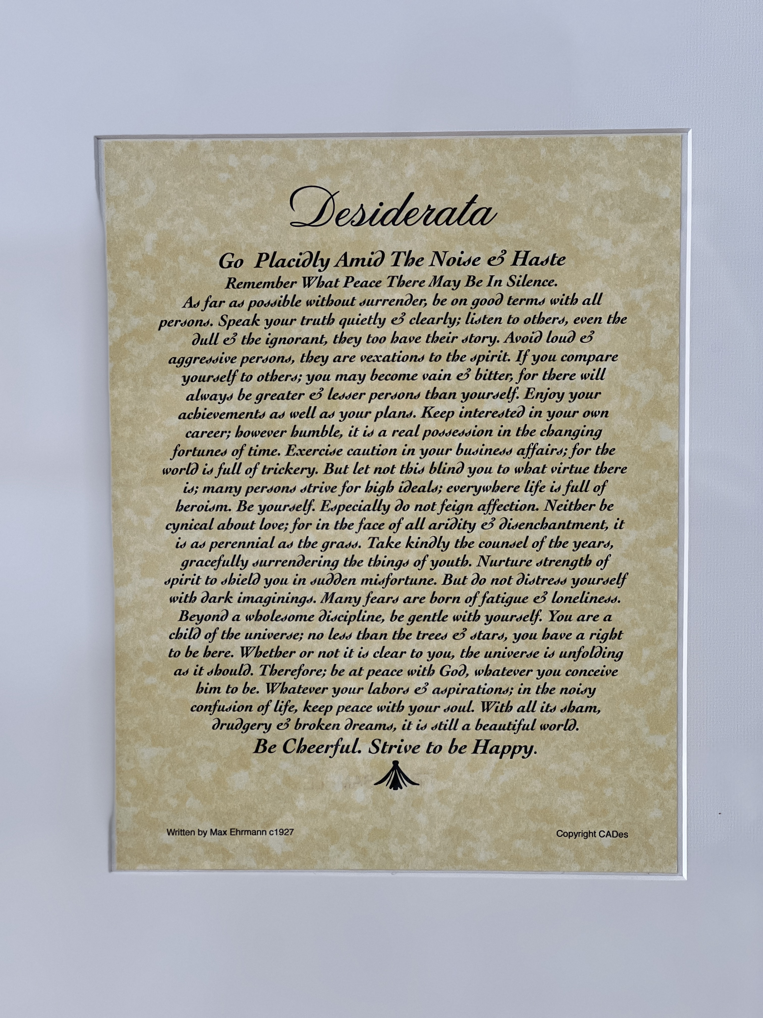 "Desiderata" mediniame rėme