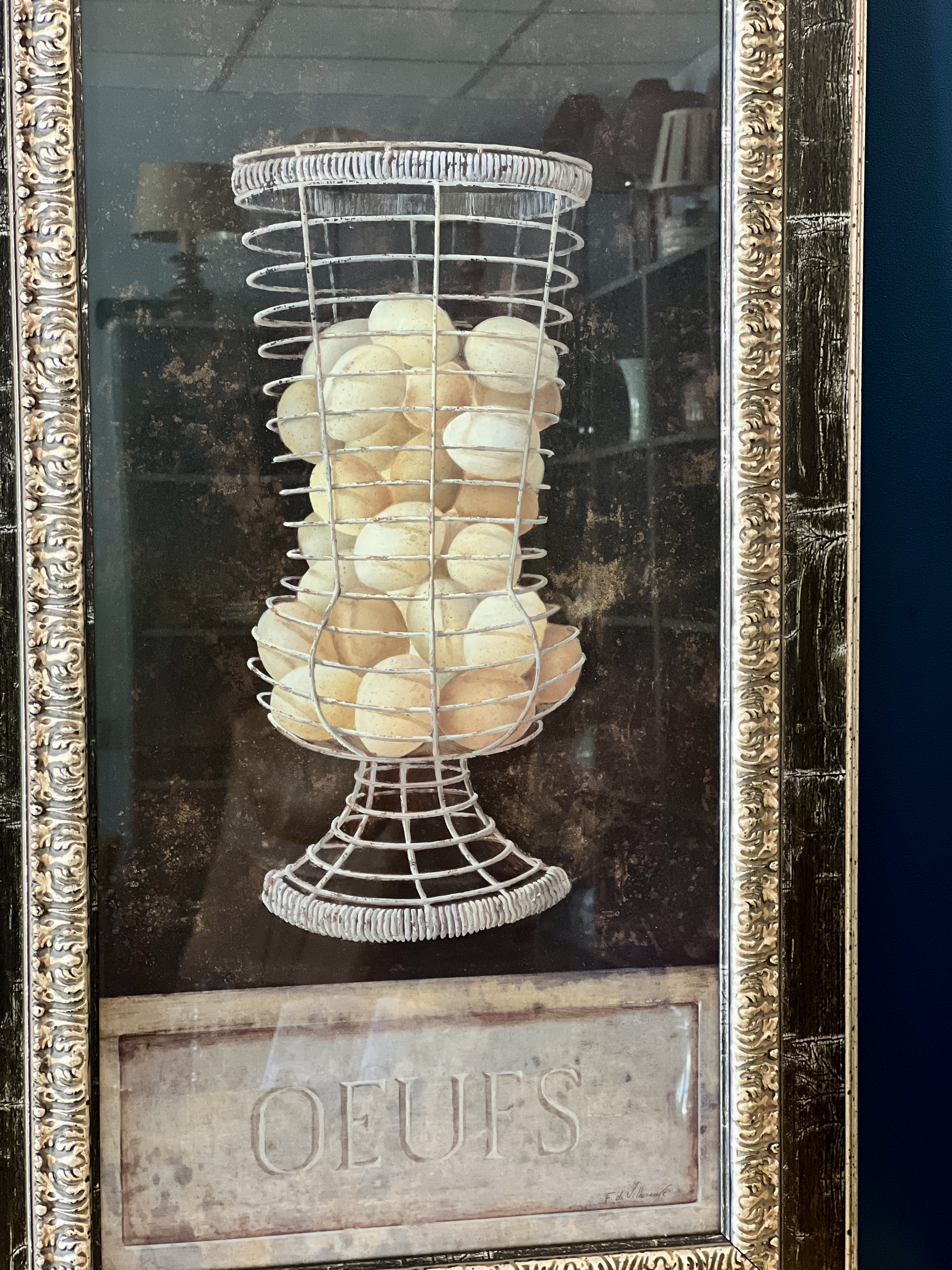 Didelis įrėmintas printas "OEUFS"